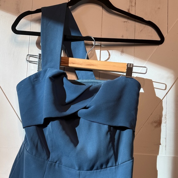 Anthropologie Adelyn Rae One Shoulder Jumpsuit Dusty Blue - Picture 4 of 5